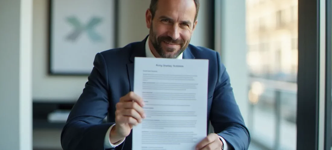Consultant B2B présentant une stratégie de corp prix dans un bureau parisien moderne et lumineux