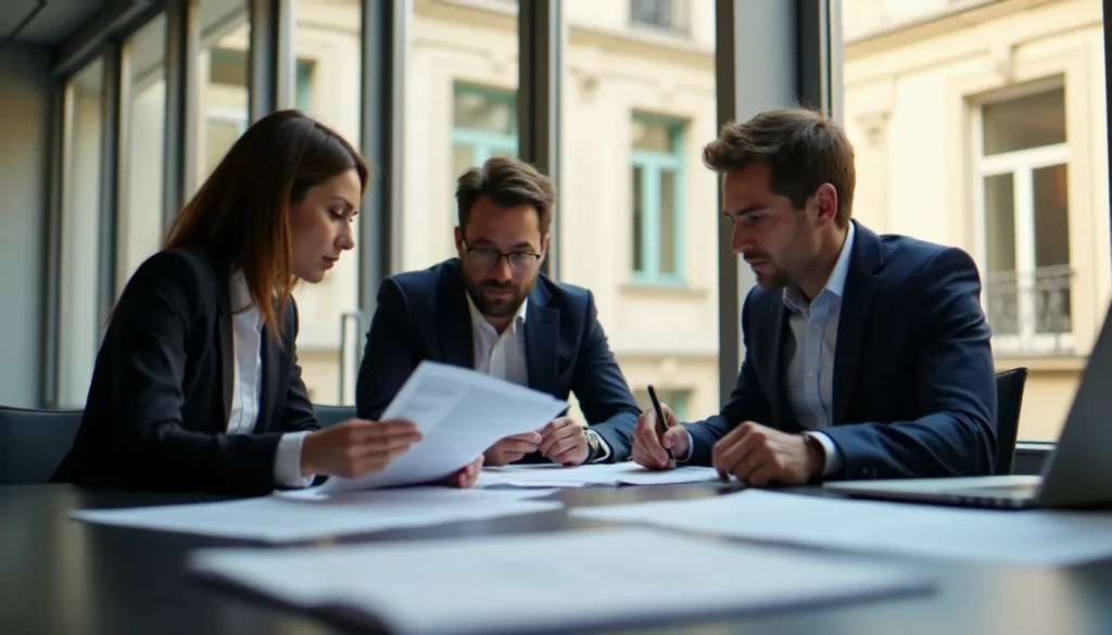 business france offre d emploi featured Réunion stratégique de professionnels dans un bureau parisien moderne illustrant les opportunités du business france offre d emploi et le développement international des entreprises françaises