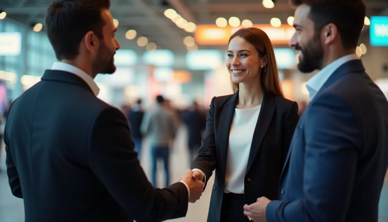 Dirigeante française concluant un partenariat commercial international lors d'une mission officielle organisée par Business France