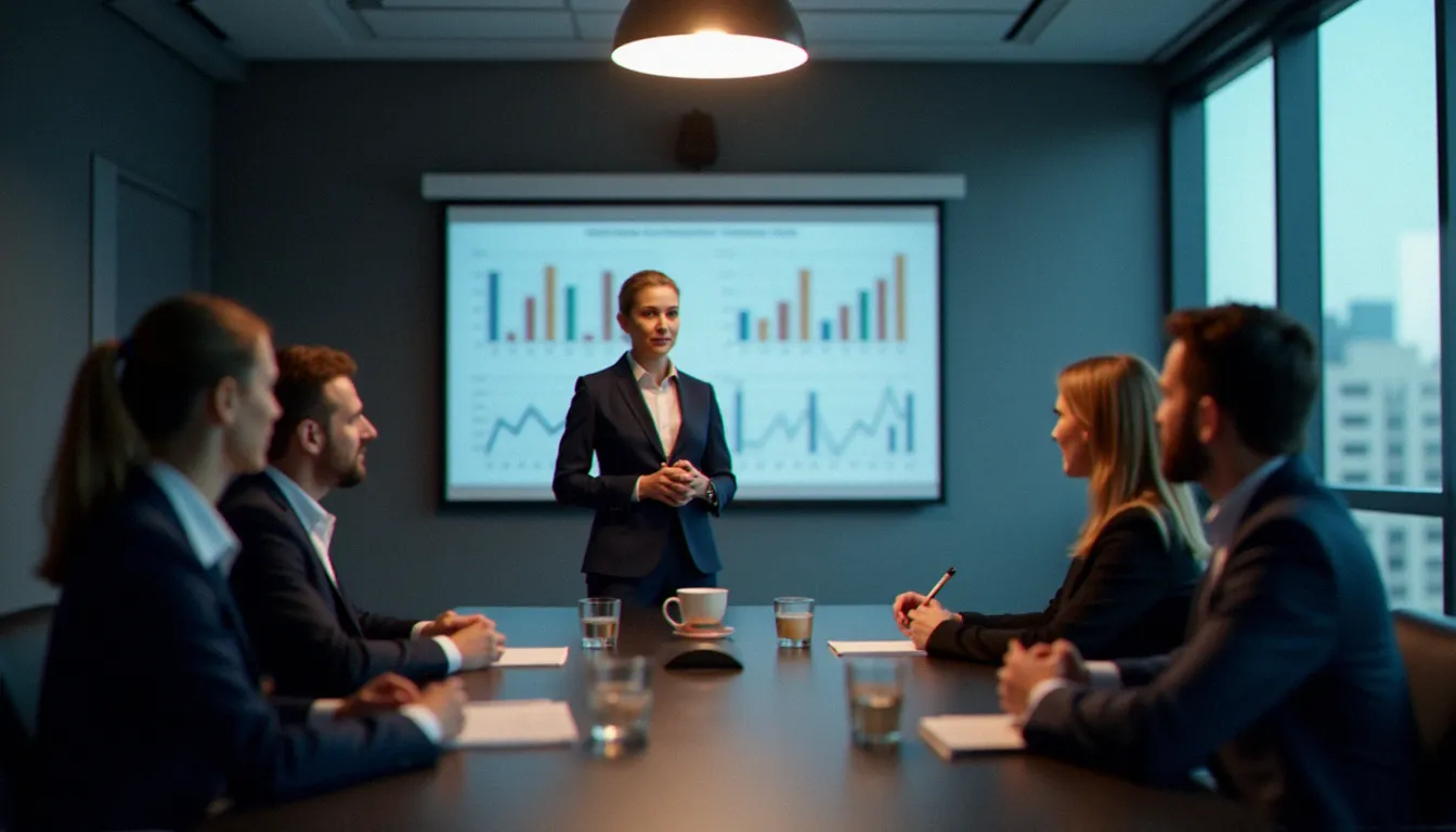 Présentation d'un pitch corporate devant des investisseurs internationaux nécessitant une traduction professionnelle de qualité