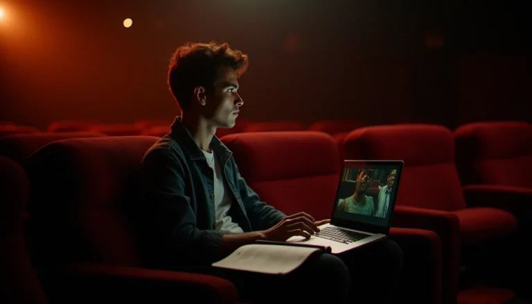 Un réalisateur analyse les premières images de son premier long métrage sorti en 2017 dans une salle de projection parisienne