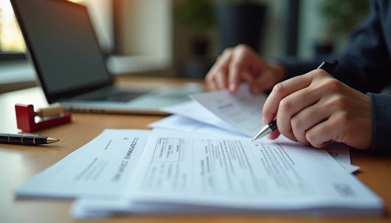 Tri de dossiers de candidature sur un bureau dans un service RH, étape concrète du processus de recrutement